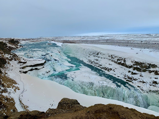 Gullfoss Waterfall in Iceland during the winter
