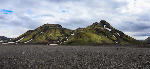 Gravel path on mountainous highlands in Iceland  